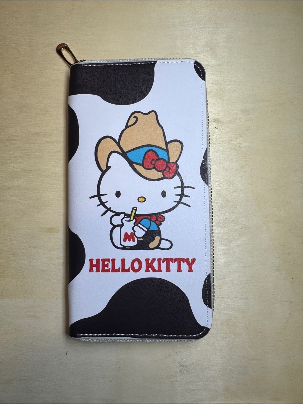 Hello Kitty  Wallet - White & Black Cow Print NWT